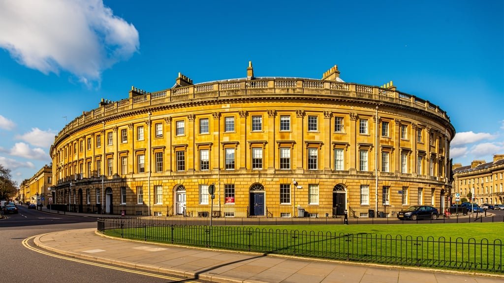 Georgian crescent in Bath city centre